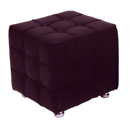 Σκαμπό Δερματίνης/Μεταλλικό Μαύρο/Ασημί 40x40x45