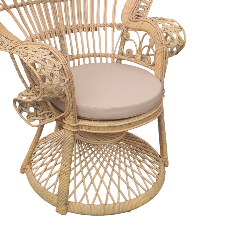 Πολυθρόνα Dorothy με Μπεζ Μαξιλάρι-Φυσικό Rattan 115x57x150