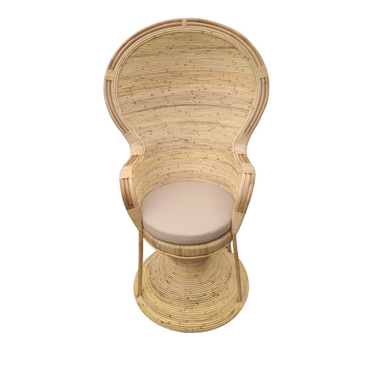 Πολυθρόνα Rea με Μπεζ Μαξιλάρι-Φυσικό Rattan 85x85x141