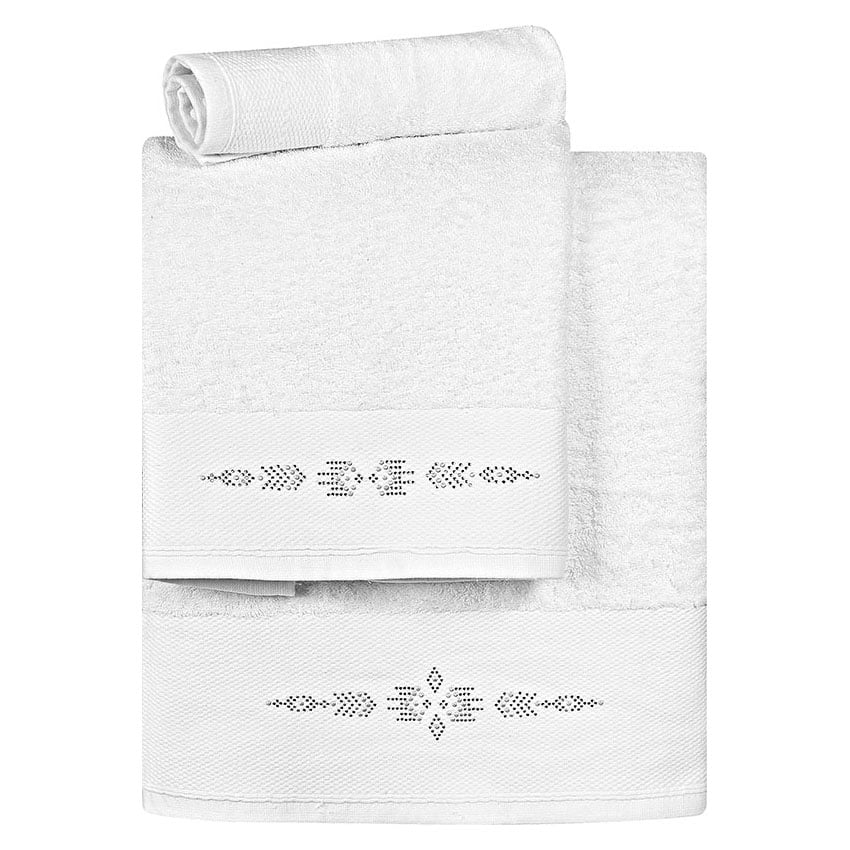 Σετ Πετσέτες Art 3168 Σετ 3 Τμχ Λευκό