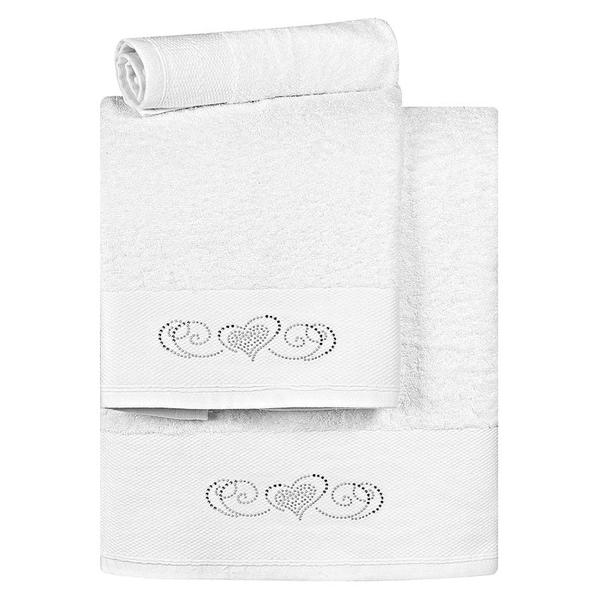 Σετ Πετσέτες Art 3169 Σετ 3 Τμχ Λευκό