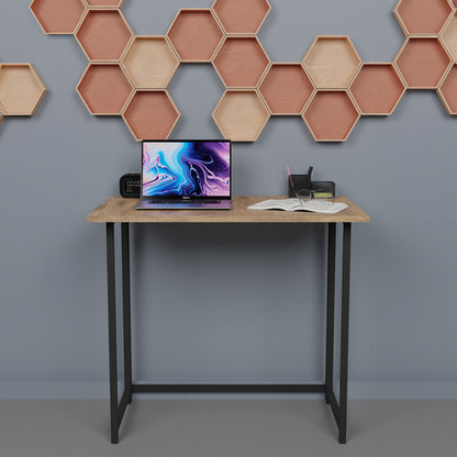 Γραφείο Εργασίας Τοίχου Πτυσσόμενο Thox Oak Μελαμίνης-Μαύρο Μέταλλο 80x50x72