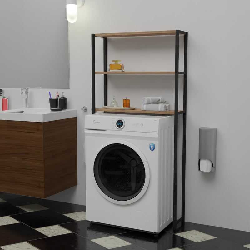 Έπιπλο Πλυντηρίου Bothy Oak-Μαύρο Μελαμίνης 70x21x150