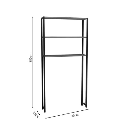 Έπιπλο Πλυντηρίου Bothy Oak-Μαύρο Μελαμίνης 70x21x150