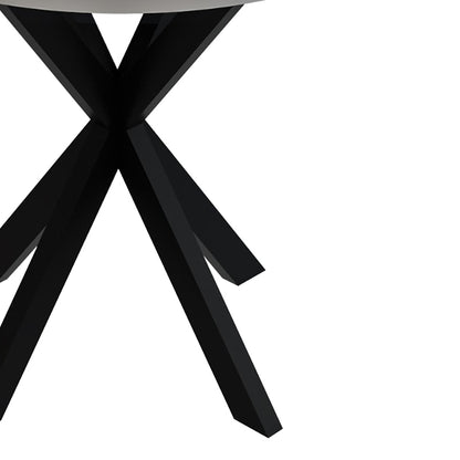 Τραπέζι Kalipso Μελαμίνη σε Λευκή Απόχρωση και Μαύρο Μεταλλικό Πόδι Φ70x75