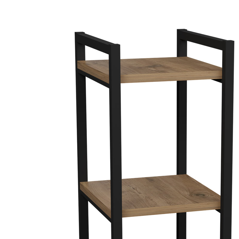 Επιδαπέδια Ραφιέρα Harvey Μαύρο Μέταλλο και Μελαμίνη σε Φυσική Απόχρωση 33x28x70