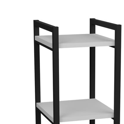 Επιδαπέδια Ραφιέρα Harvey Μαύρο Μέταλλο και Μελαμίνη σε Λευκή Απόχρωση 33x28x70