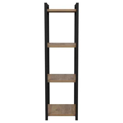 Επιδαπέδια Ραφιέρα Harvey Μαύρο Μέταλλο και Μελαμίνη σε Φυσική Απόχρωση 33x28x100