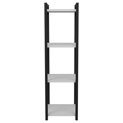 Επιδαπέδια Ραφιέρα Harvey Μαύρο Μέταλλο και Μελαμίνη σε Λευκή Απόχρωση 33x28x100