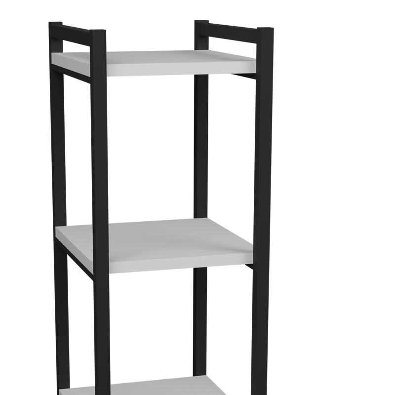 Επιδαπέδια Ραφιέρα Harvey Μαύρο Μέταλλο και Μελαμίνη σε Λευκή Απόχρωση 33x28x100