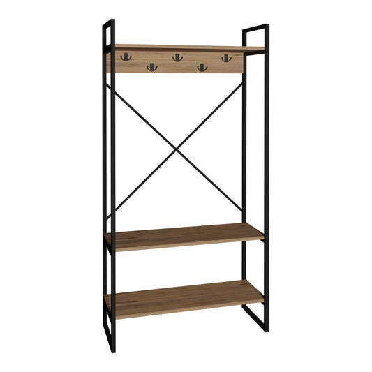 Έπιπλο Εισόδου Levento Oak με Μαύρο Μεταλλικό Σκελετό 88x34x180