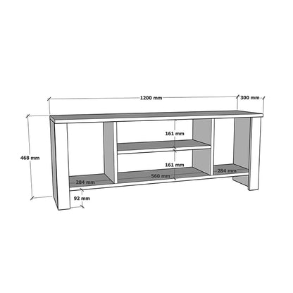 Έπιπλο Τηλεόρασης Seref σε Oak Απόχρωση 120x30x47