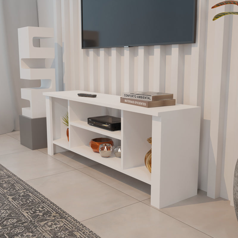Έπιπλο Τηλεόρασης Seref σε Λευκή Απόχρωση 120x30x47