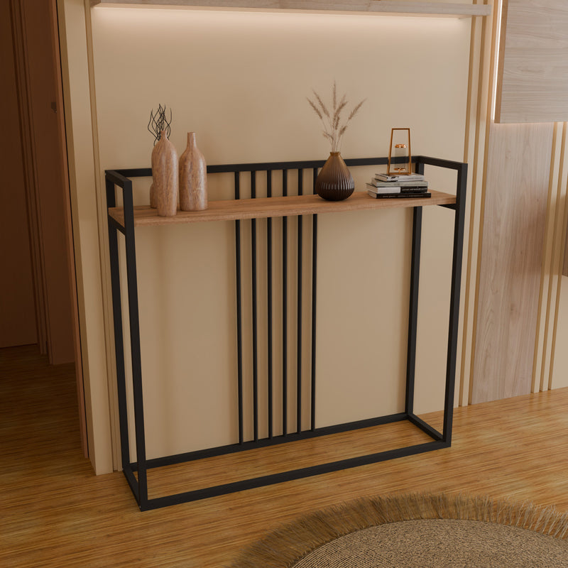 Κονσόλα Convida Oak με Μαύρο Μεταλλικό Σκελετό 100x25x90