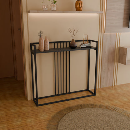 Κονσόλα Convida Ανθρακί με Μαύρο Μεταλλικό Σκελετό 100x25x90