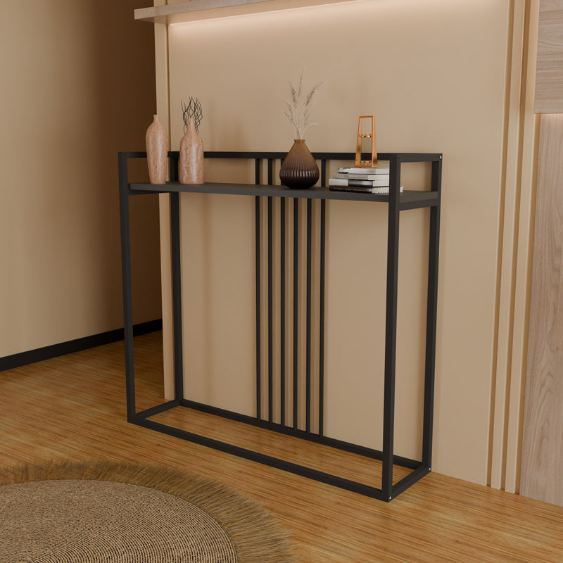 Κονσόλα Convida Ανθρακί με Μαύρο Μεταλλικό Σκελετό 100x25x90