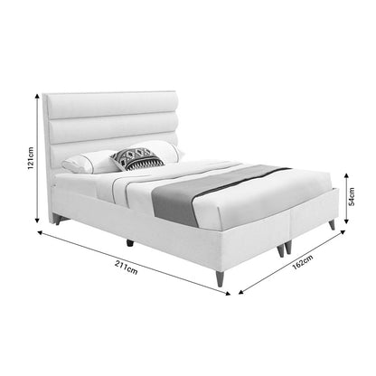 Κρεβάτι Διπλό Luxe Με Αποθηκευτικό Χώρο Γκρι Ύφασμα 160X200
