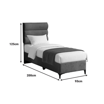 Κρεβάτι Limit Ύφασμα σε Ανθρακί Απόχρωση 90x200εκ