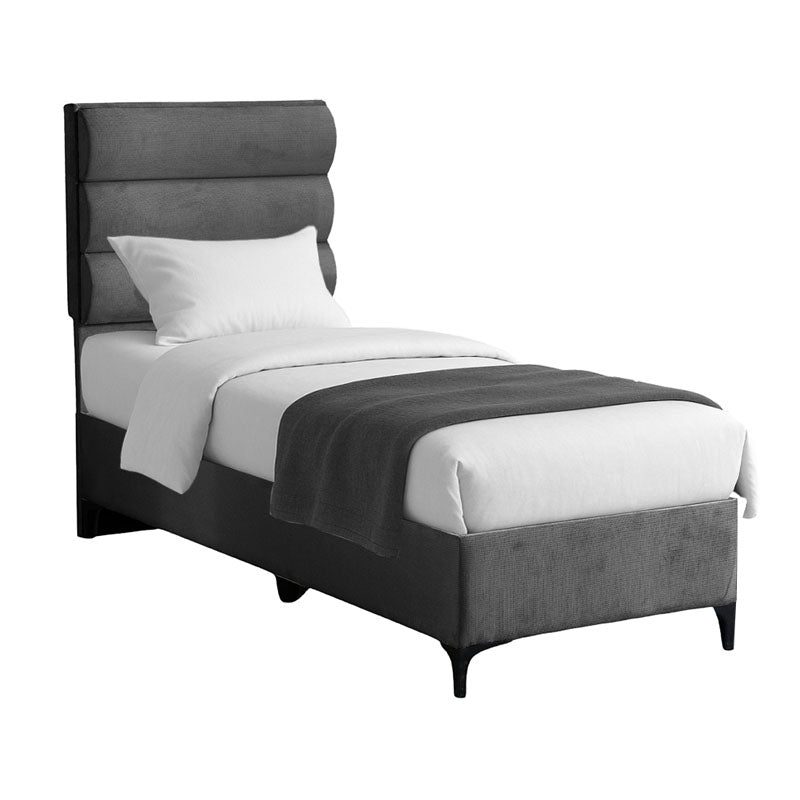 Κρεβάτι Limit Ύφασμα σε Ανθρακί Απόχρωση 90x200εκ