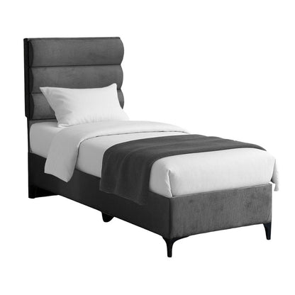 Κρεβάτι Limit Ύφασμα σε Ανθρακί Απόχρωση 90x200εκ