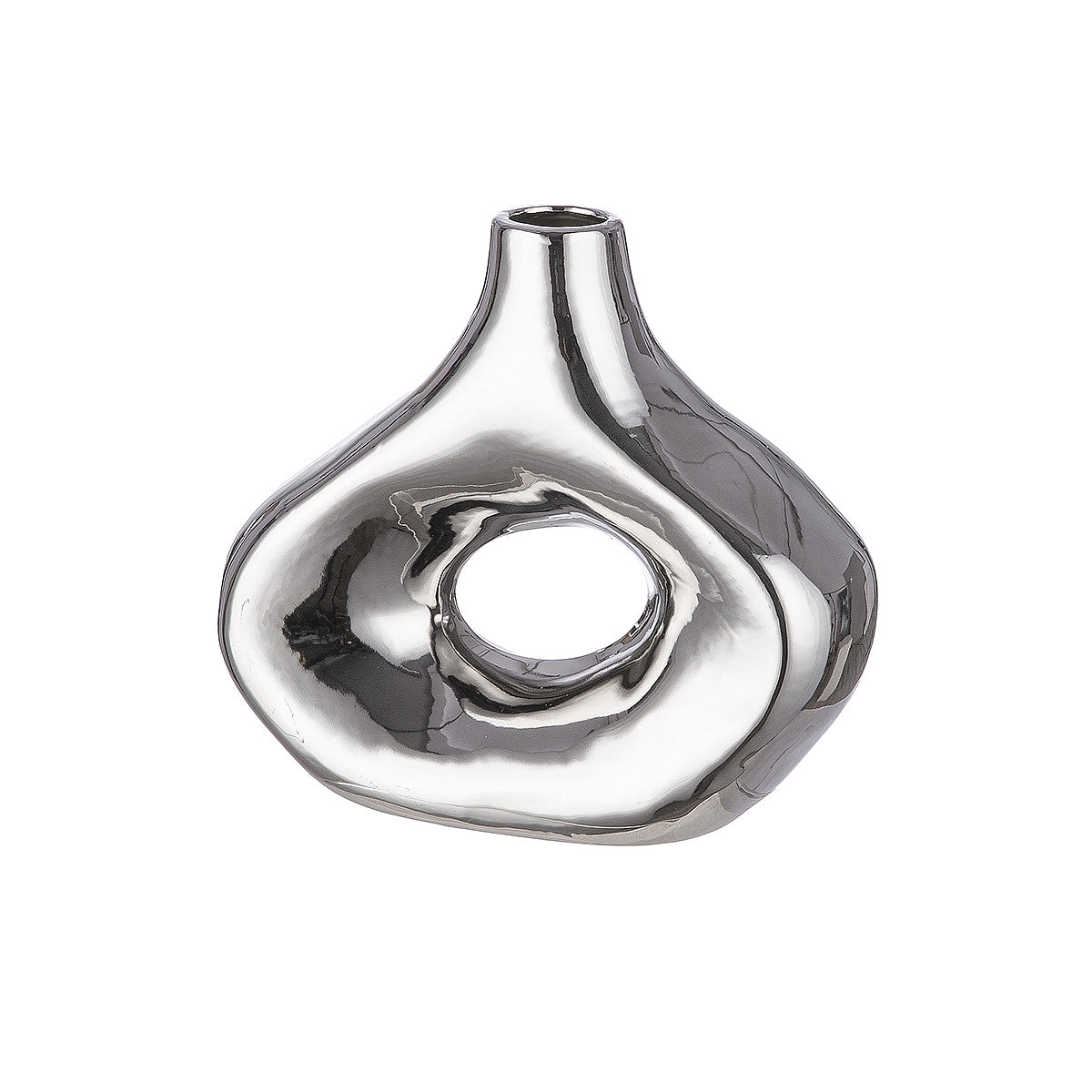 Βάζο Ασημί Κεραμικό 20.5x8.5x18.5