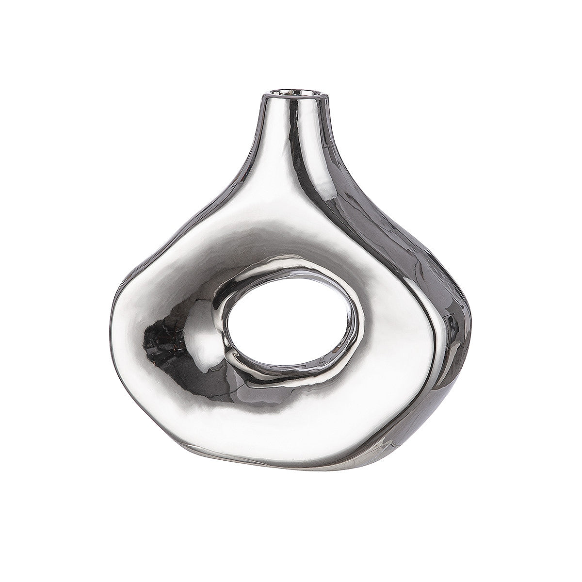 Βάζο Ασημί Κεραμικό 23.5x8.5x23