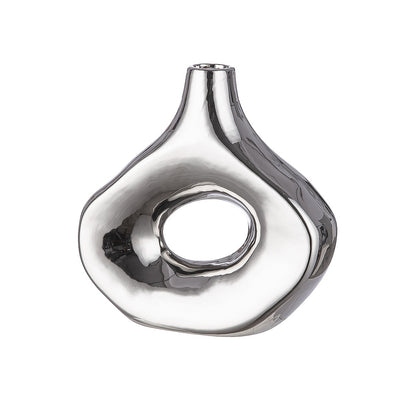 Βάζο Ασημί Κεραμικό 23.5x8.5x23