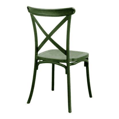 Crossie Stackable PP Chair in Dark Green Shade 38x46.5x82