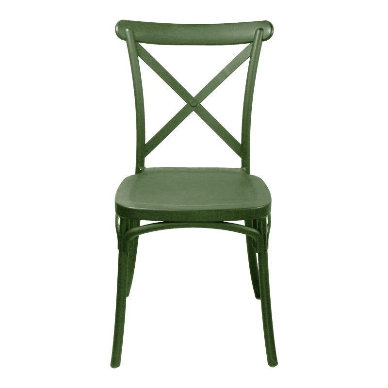Crossie Stackable PP Chair in Dark Green Shade 38x46.5x82