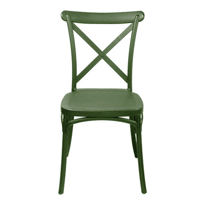 Crossie Stackable PP Chair in Dark Green Shade 38x46.5x82