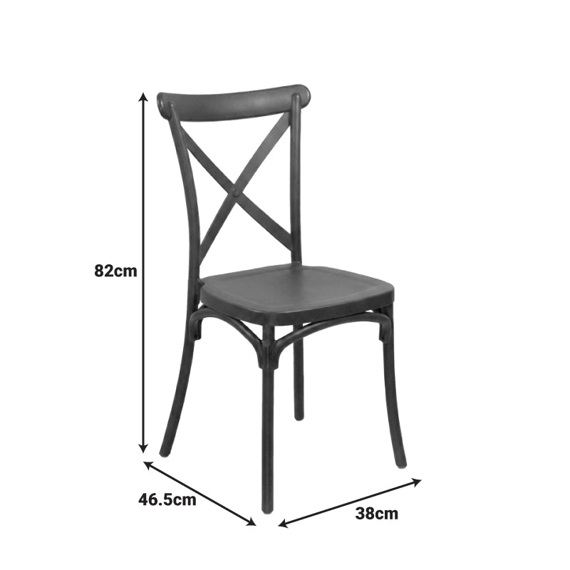 Crossie Stackable PP Chair in Dark Green Shade 38x46.5x82