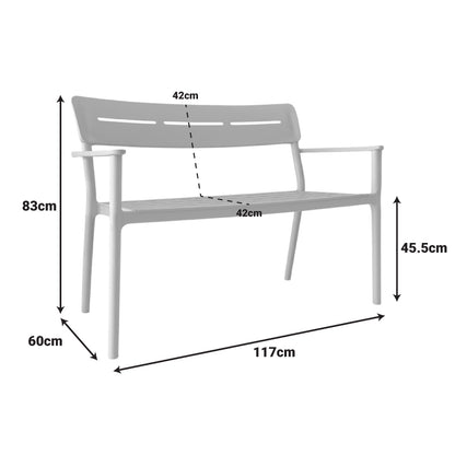 Cadrin 2-Seater Bench Anthracite PP 117x60x83