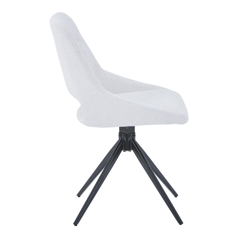 Καρέκλα Περιστρεφόμενη Luciano I σε Μπεζ Ύφασμα-Πόδι Μεταλλικό Μαύρο 52.5x54x85