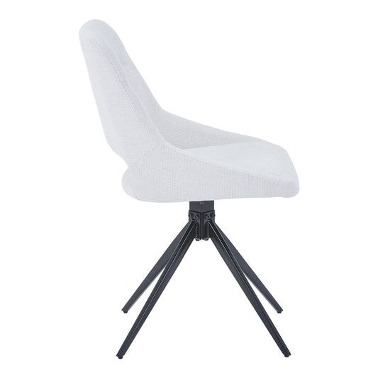 Καρέκλα Περιστρεφόμενη Luciano I σε Μπεζ Ύφασμα-Πόδι Μεταλλικό Μαύρο 52.5x54x85