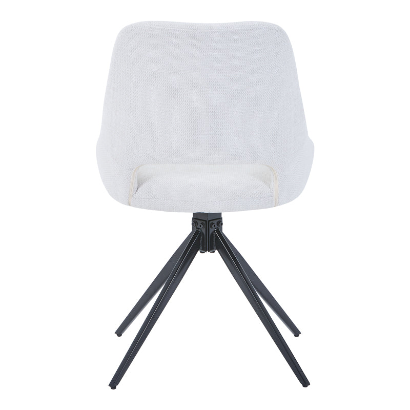 Καρέκλα Περιστρεφόμενη Luciano I σε Μπεζ Ύφασμα-Πόδι Μεταλλικό Μαύρο 52.5x54x85