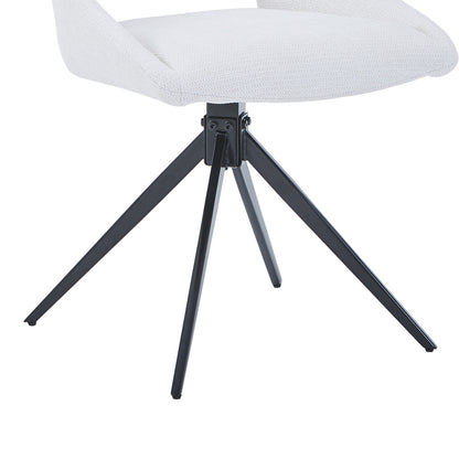 Καρέκλα Περιστρεφόμενη Luciano I σε Μπεζ Ύφασμα-Πόδι Μεταλλικό Μαύρο 52.5x54x85