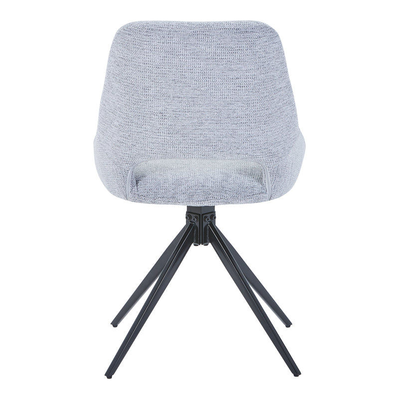 Καρέκλα Περιστρεφόμενη Luciano I σε Γκρι Ύφασμα-Πόδι Μεταλλικό Μαύρο 52.5x54x85