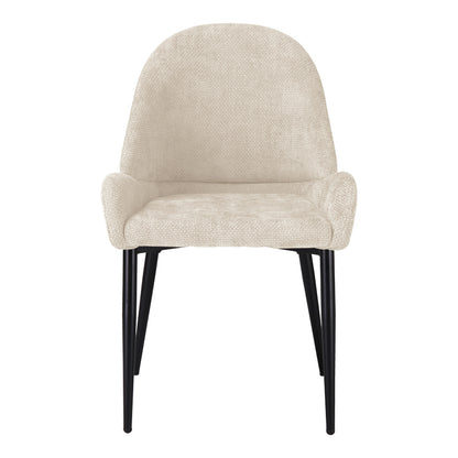 Finda Chair White Fabric with Black Metal Leg 59x58x86.5