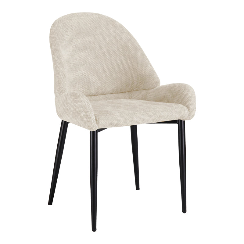 Finda Chair White Fabric with Black Metal Leg 59x58x86.5