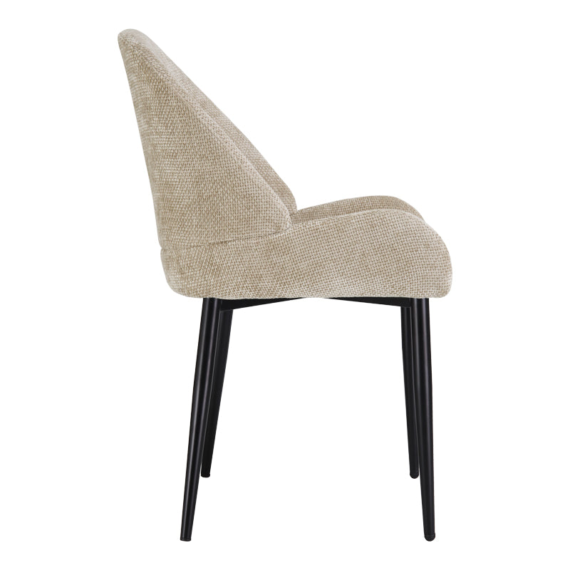 Chair Finda Beige Fabric with Black Metal Leg 59x58x86.5