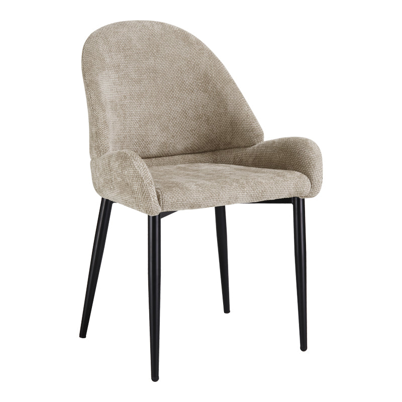 Chair Finda Beige Fabric with Black Metal Leg 59x58x86.5