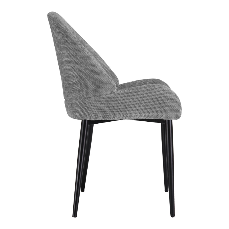 Chair Finda Grey Fabric with Black Metal Leg 59x58x86.5
