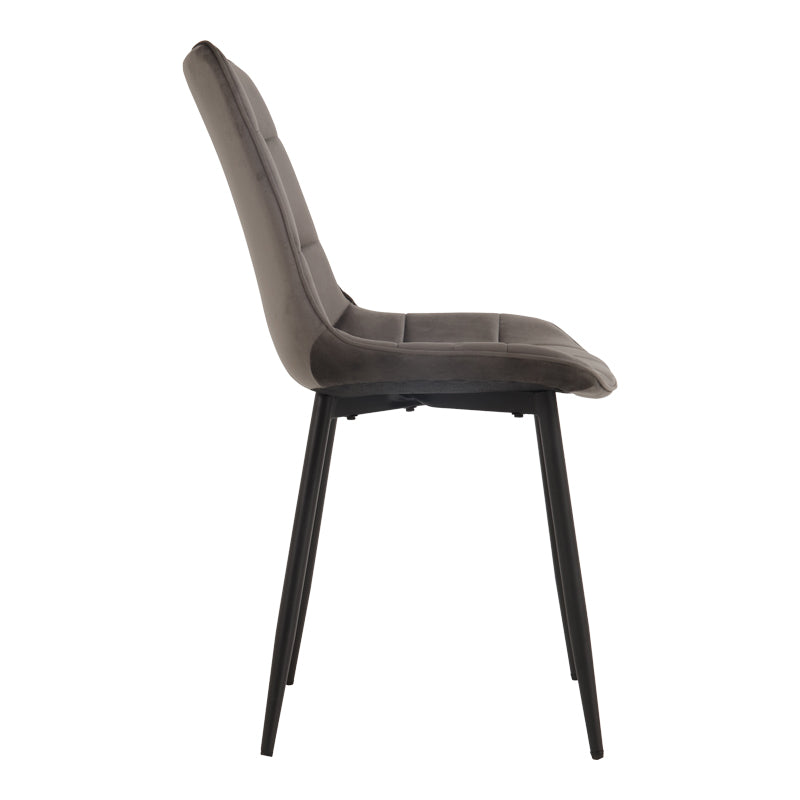 Berne Chair Anthracite Velvet with Black Metal Leg 53x57x87
