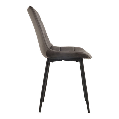 Berne Chair Anthracite Velvet with Black Metal Leg 53x57x87
