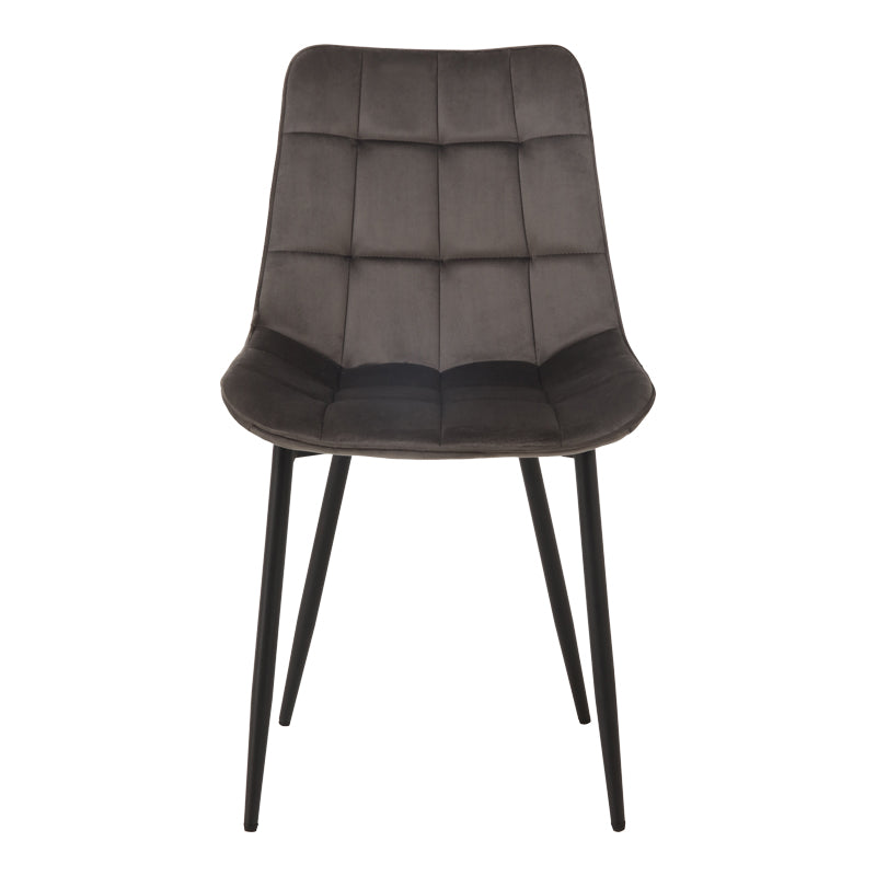 Berne Chair Anthracite Velvet with Black Metal Leg 53x57x87