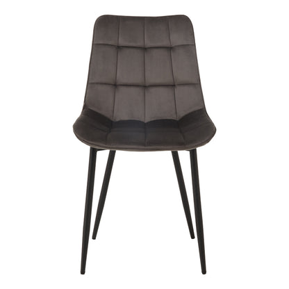 Berne Chair Anthracite Velvet with Black Metal Leg 53x57x87