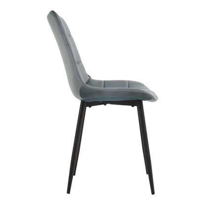 Berne Chair Grey Velvet with Black Metal Leg 53x57x87