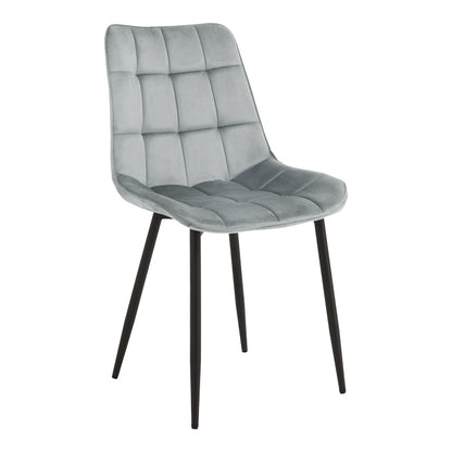 Berne Chair Grey Velvet with Black Metal Leg 53x57x87