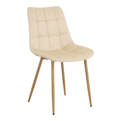 Berne Chair Cream Velvet with Natural Tone Metal Leg 53x57x87