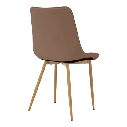 Berne Chair Brown Velvet with Natural Finish Metal Leg 53x57x87